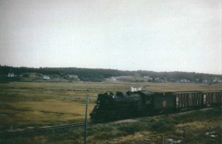 Steam locomotive crossing Chezzetcook marsh